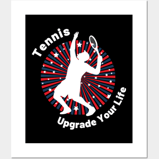 US Open Tennis USA Flag Silhouette Posters and Art